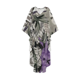 Time Foliage Purple Silk Kaftan