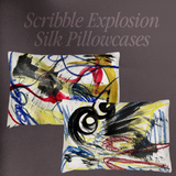 Scribble Explosion SILK PILLOWCASES