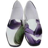 PURPLE POEM SATIN LOAFERS