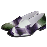 PURPLE POEM SATIN LOAFERS