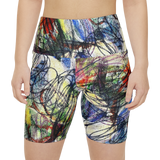 Scribble Explosion Athleisure Shorts