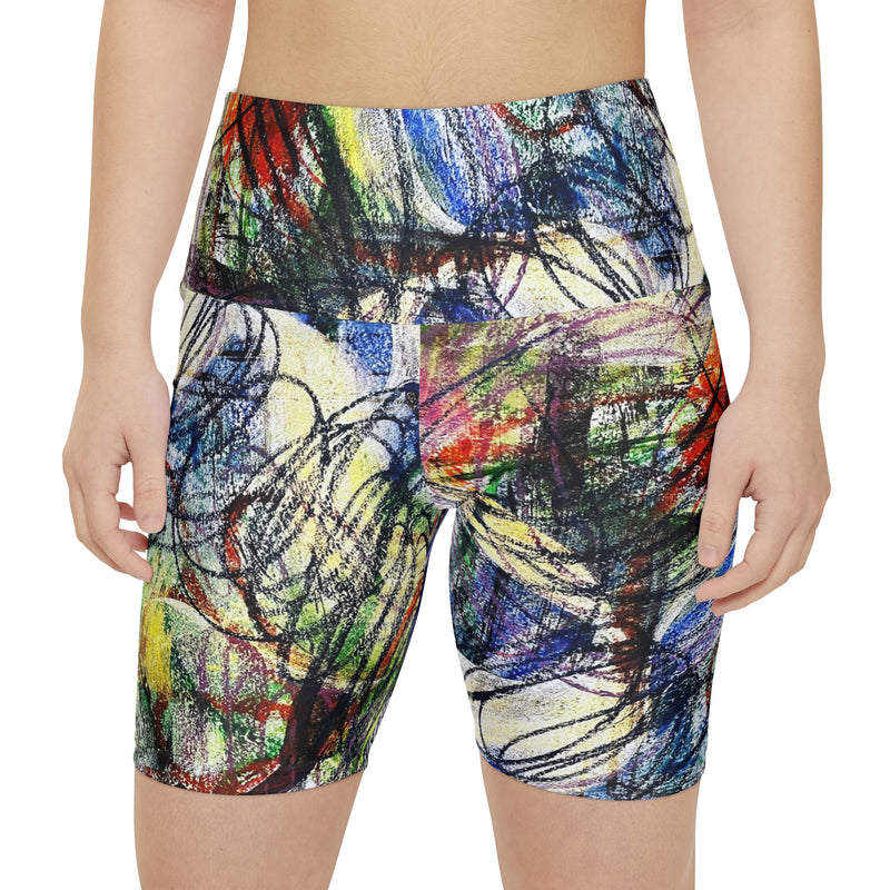 Scribble Explosion Athleisure Shorts
