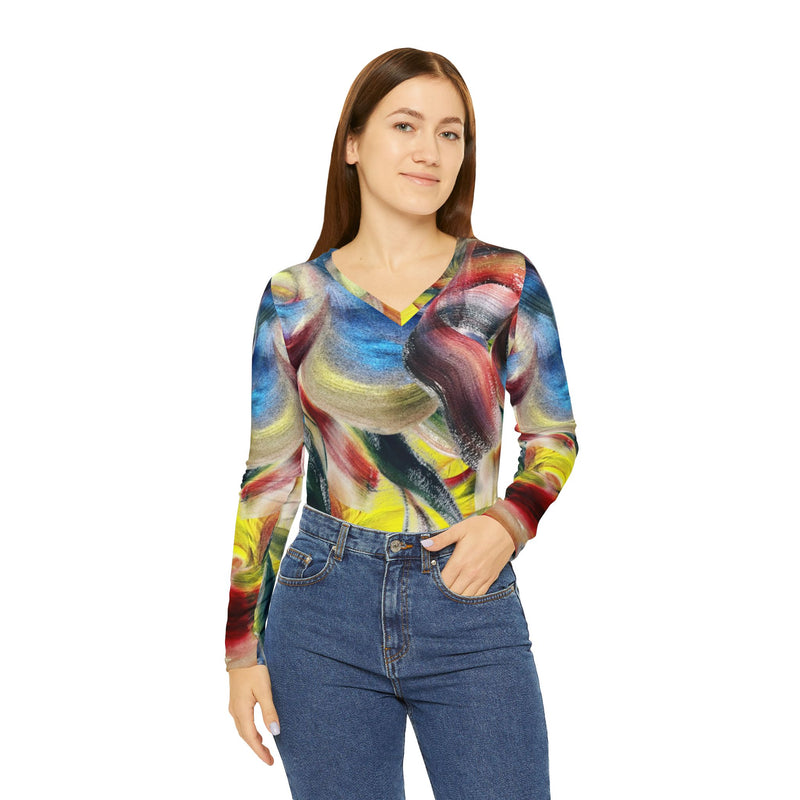 Morpheme Balance Long Sleeve V-neck Shirt