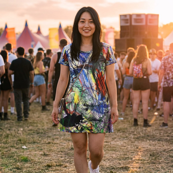Scribblecore Yellow T-Shirt Dress