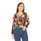 Scorched Desire Scorched Embers Long-Sleeve V-neck Shirt