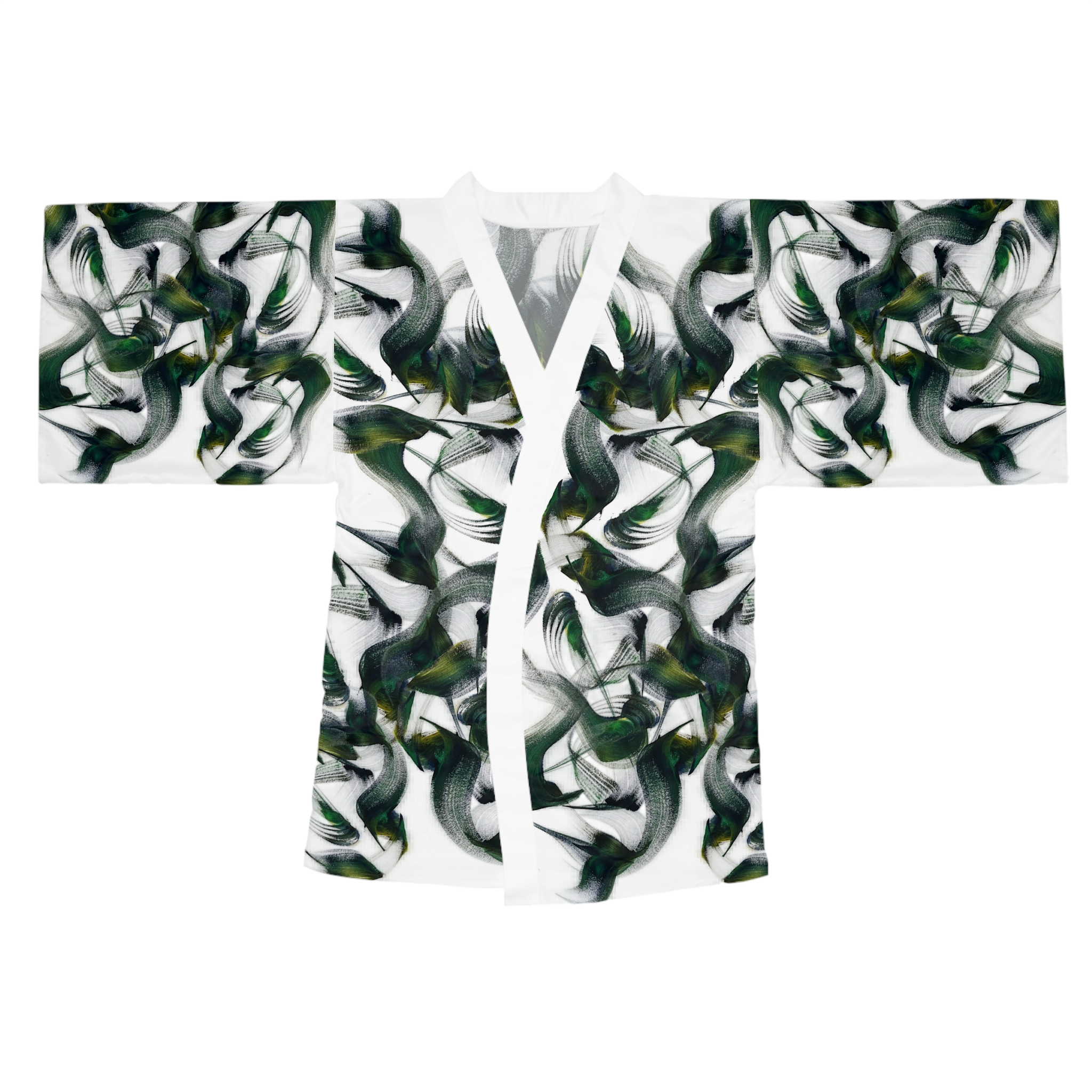 Green Brushstroke Kimono