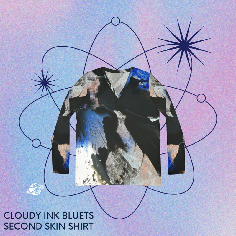 Cloudy Ink Bluets V-neck Shirt