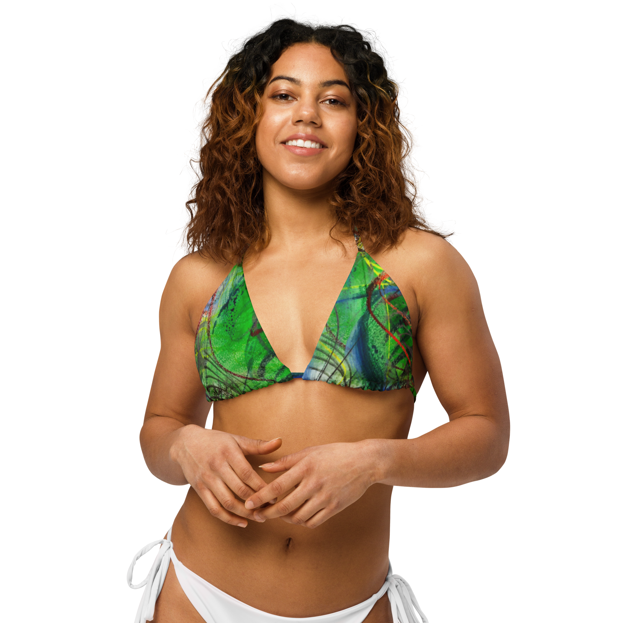 Scribblecore Green bikini top