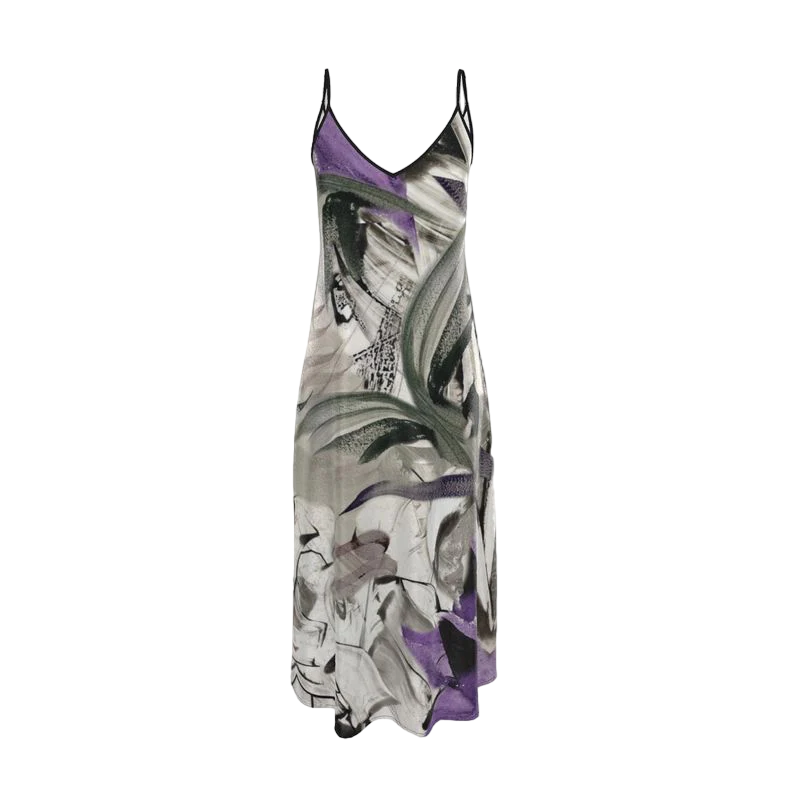 Purple Melancholia Garden Silk Slip